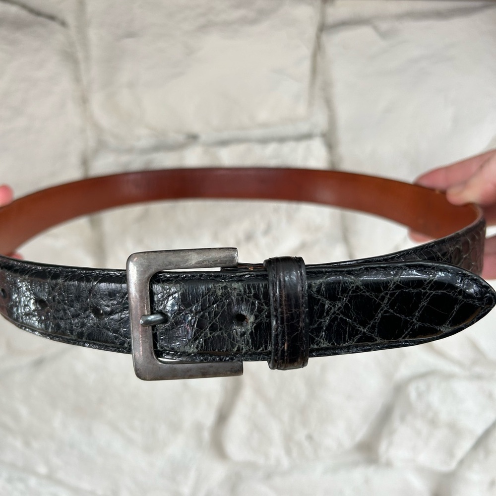 Giorgio Armani black alligator leather belt
